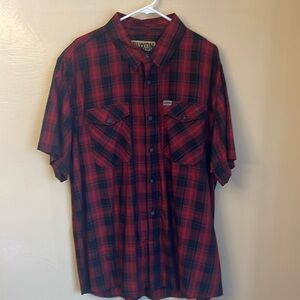 Dixxon XXL bamboo plaid short sleeve party shirt
